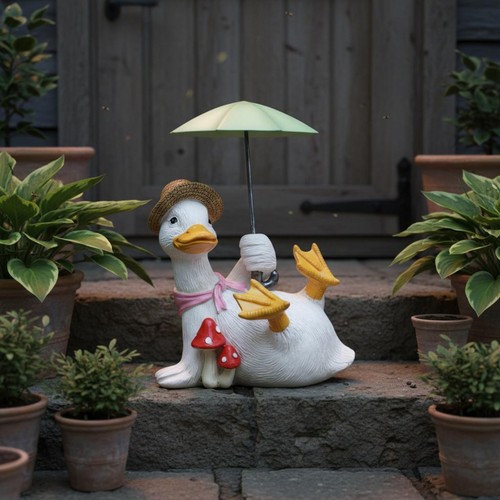 Stück ente mit regenschirm - ente,