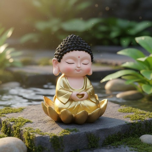 Goldene buddha dekofigur - goldene, buddha-dekofigur