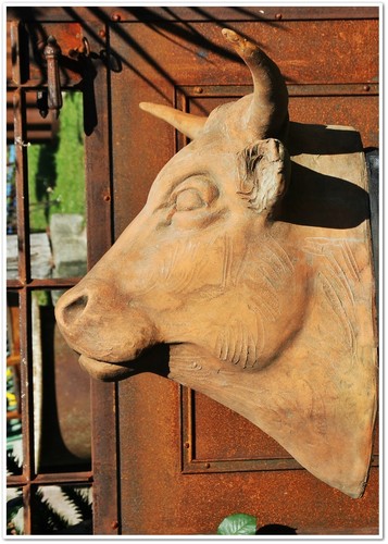 Lebensgroßer bulle stier - lebensgroßer,