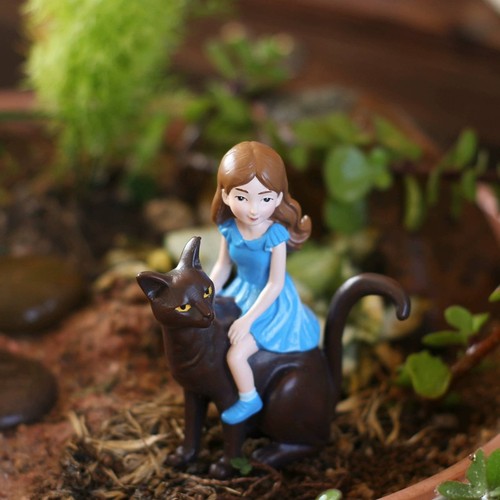 Mädchen reitet katze deko - katze,