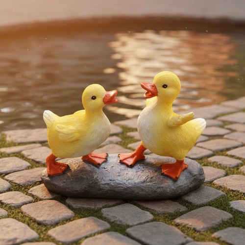 Zwei enten auf stein - zwei,