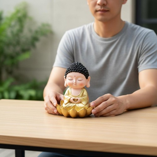 Goldene buddha dekofigur - goldene, buddha-dekofigur