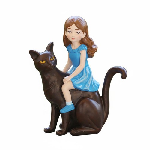 Mädchen reitet katze deko - mädchen,
