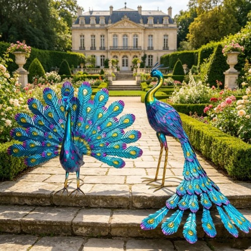 Metall pfau dekofigur stur - pfau,