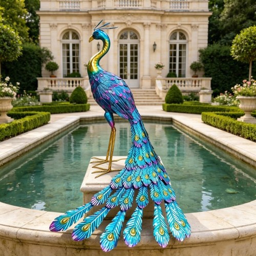 Metall pfau dekofigur stur - pfau,
