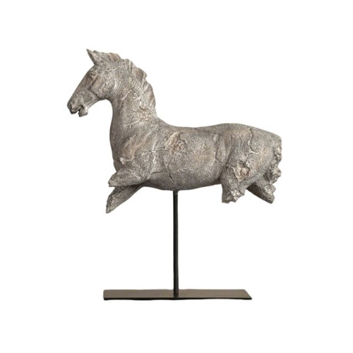 Pferdefigur mit metallständer - pferdefigur,