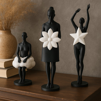Kunstfiguren frauen 3er set - 3er,