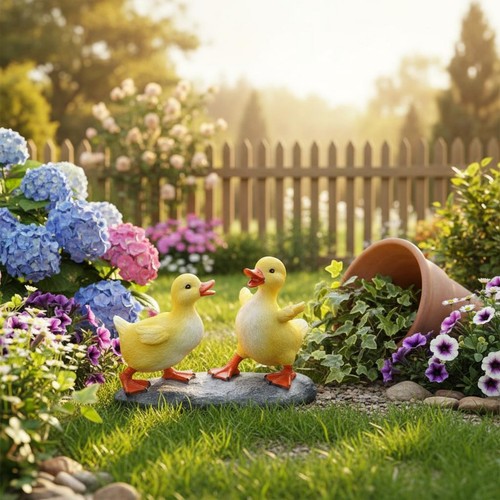 Zwei enten auf - auf, stein